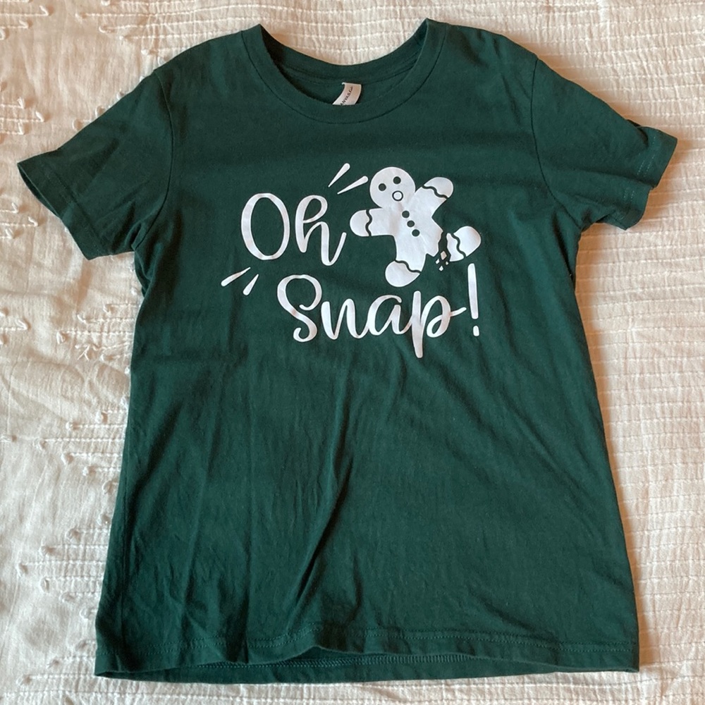 Girls “Oh Snap” Gingerbread Christmas Tshirt